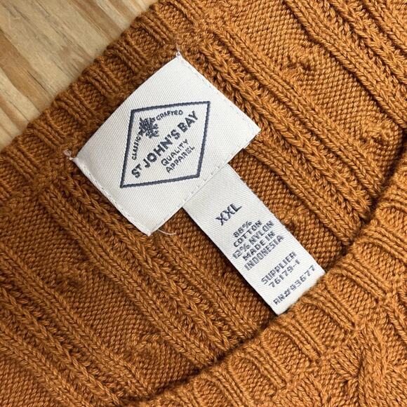 NWT St. Johns Bay Women's Cable Knit Brown Cotton Knit Sweater in Size XXL - Picture 6 of 7